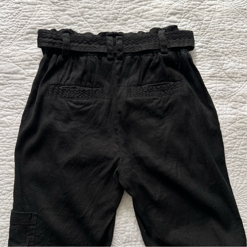 Women's Elevenses Black Linen High-Waisted Pants XS - Picture 7 of 9